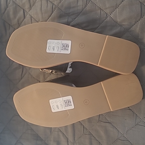 Asos Black Croc w/ gold metal flat slides - Picture 3 of 6